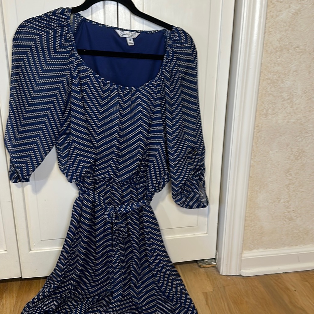 Specklers Navy Polka Dot Chiffon Swing Dress